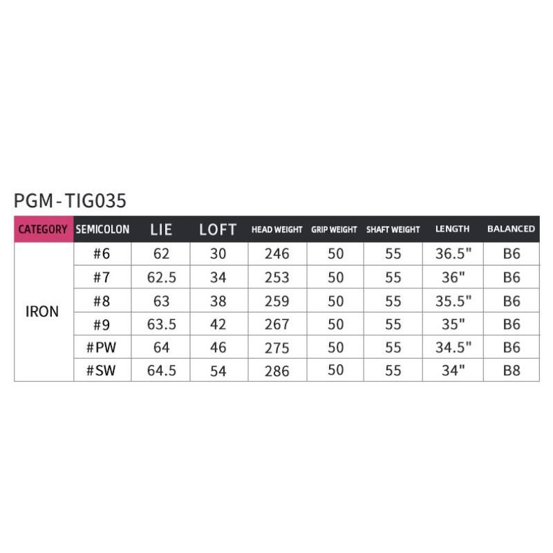 BỘ GẬY GOLF NỮ - PGM GOLF CLUB LADY G300 - LTG035