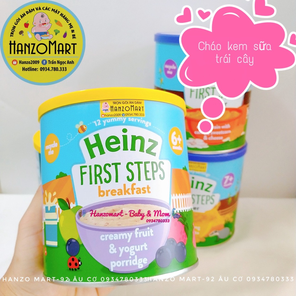 Bột Ăn Dặm Cho Bé Heinz Dạng Lon 240g Việt Quất - chuối - Táo - Đào Mơ - Mì ý - Bắp Ngọt 2023