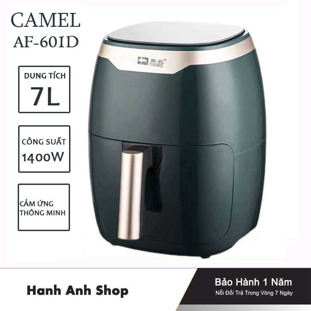 Nổi chiên không dầu Camel 7L, AF- 601D , cảm ứng màu xanh ngọc bích sang trọng , Bảo hành 12 tháng