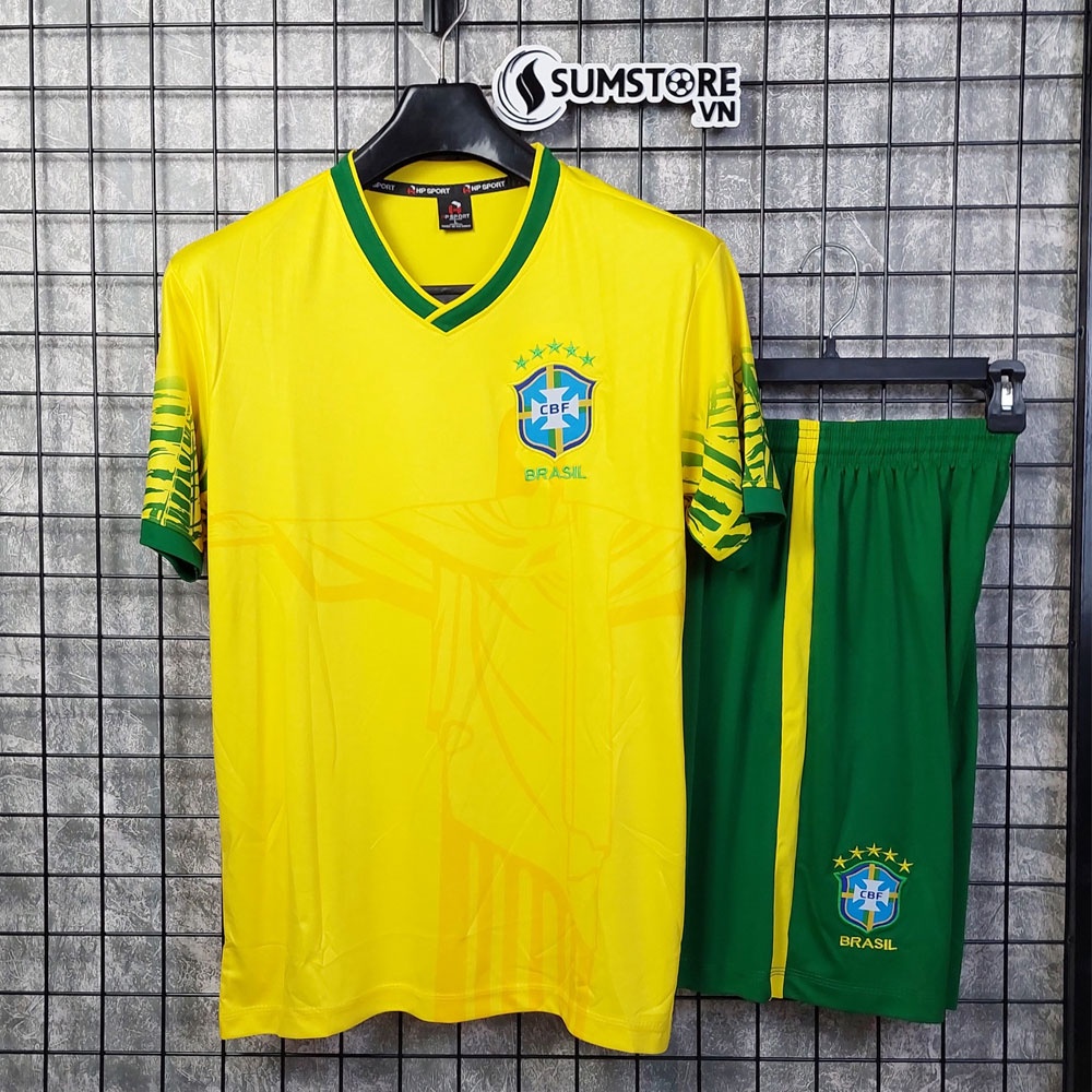 Quần Áo Đá Banh Đội Tuyển Brazil Vàng HP 2022- Áo Bóng Đá Thể Thao Nam Nữ Cao Cấp Mới
