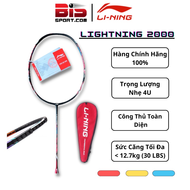 Vợt Cầu Lông Chính Hãng Lining Lightning 2000 Đỏ Đen - Cho Khả Năng Công Thủ Toàn Diện Siêu Hoàn Hảo