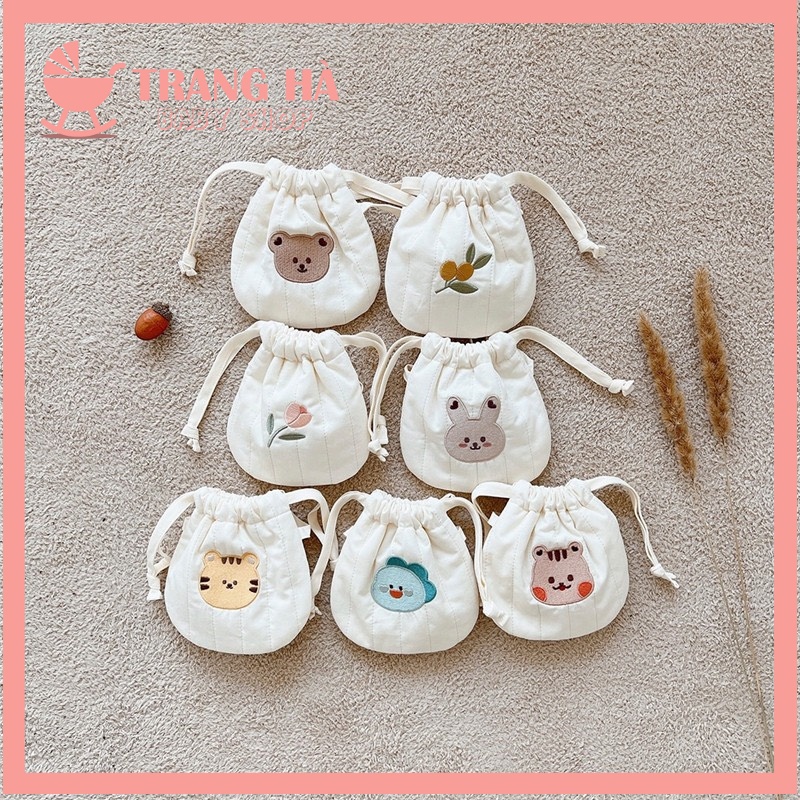 Túi Đựng Tỏi Thêu Hình Cho Bé Phong Cách Hàn Quốc