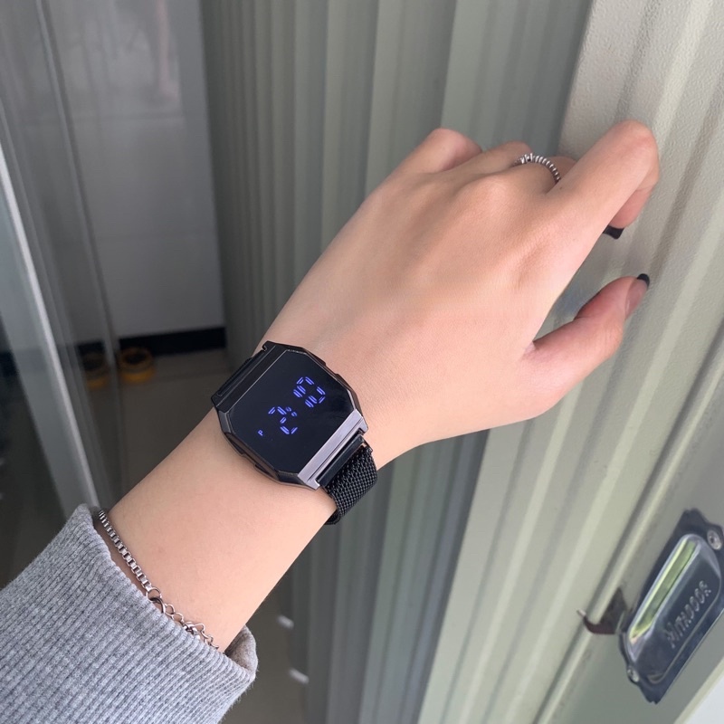 Đồng Hồ Nam, Nữ HÍCH NAM CHÂM Tráng Gương, Mặt Cảm Ứng Dây Sắt Giá Rẻ 2022