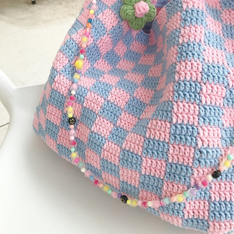Checkered tote bag túi tote hoạ tiết kẻ caro size to