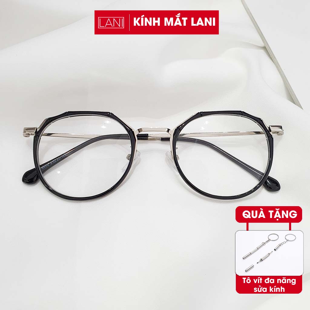 Gọng kính cận nam nữ kim loại đa giác cứng cáp Lani 8854 - Mắt kính có độ theo yêu cầu
