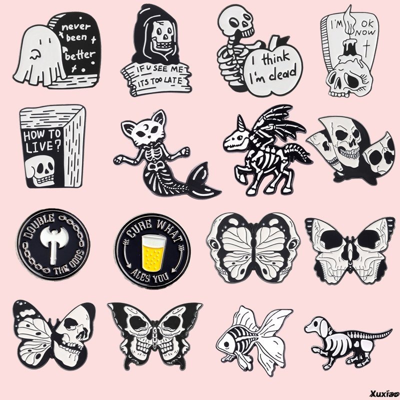 Ghim Cài Áo Hợp Kim Hình Kỳ Lân / Bộ Xương / Nàng Tiên