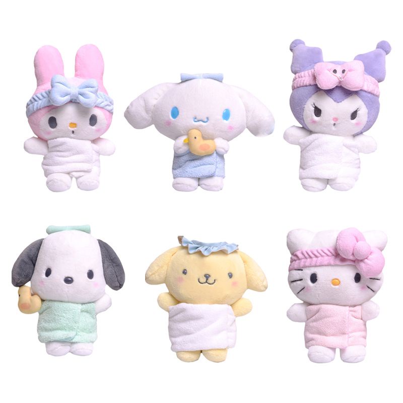 SANRIO Móc Khóa Búp Bê Nhồi Bông Mềm Mại Đáng Yêu