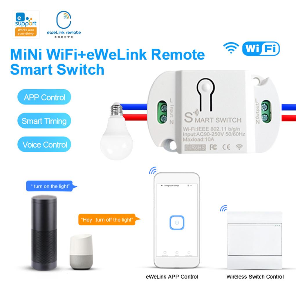 Công Tắc Thông Minh 2 4Ghz AC 90-250V 10A 2200W Điều Khiển Từ Xa Không Dây Chống Cháy