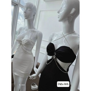 đầm body khoec eo kết dây đá