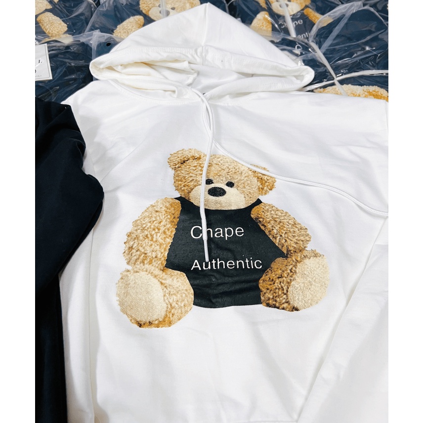 (HCM) ÁO KHOÁC NỈ HODDIES TRÙM ĐẦU - HỌA TIẾT CON GẤU - SIÊU CUTE CHO CÁC BẠN TRẺ - THỜI TRANG GENZ KME FASHION