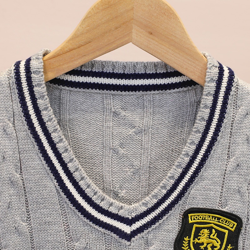 Áo Sweater Dệt Kim Sát Nách Cổ Chữ v Vải Cotton Mỏng Thời Trang Cho Bé