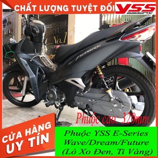 Phuộc YSS Thái Lan xe Wave/Dream/Future (Lò Xo Đen, Ti Vàng) E-Series