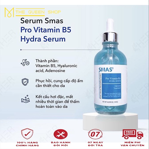 Serum Cấp Ẩm Phục Hồi Giảm Mụn Trắng Da SMAS Pro Vitamin B5 Hydra 120ML Hàng Nhập