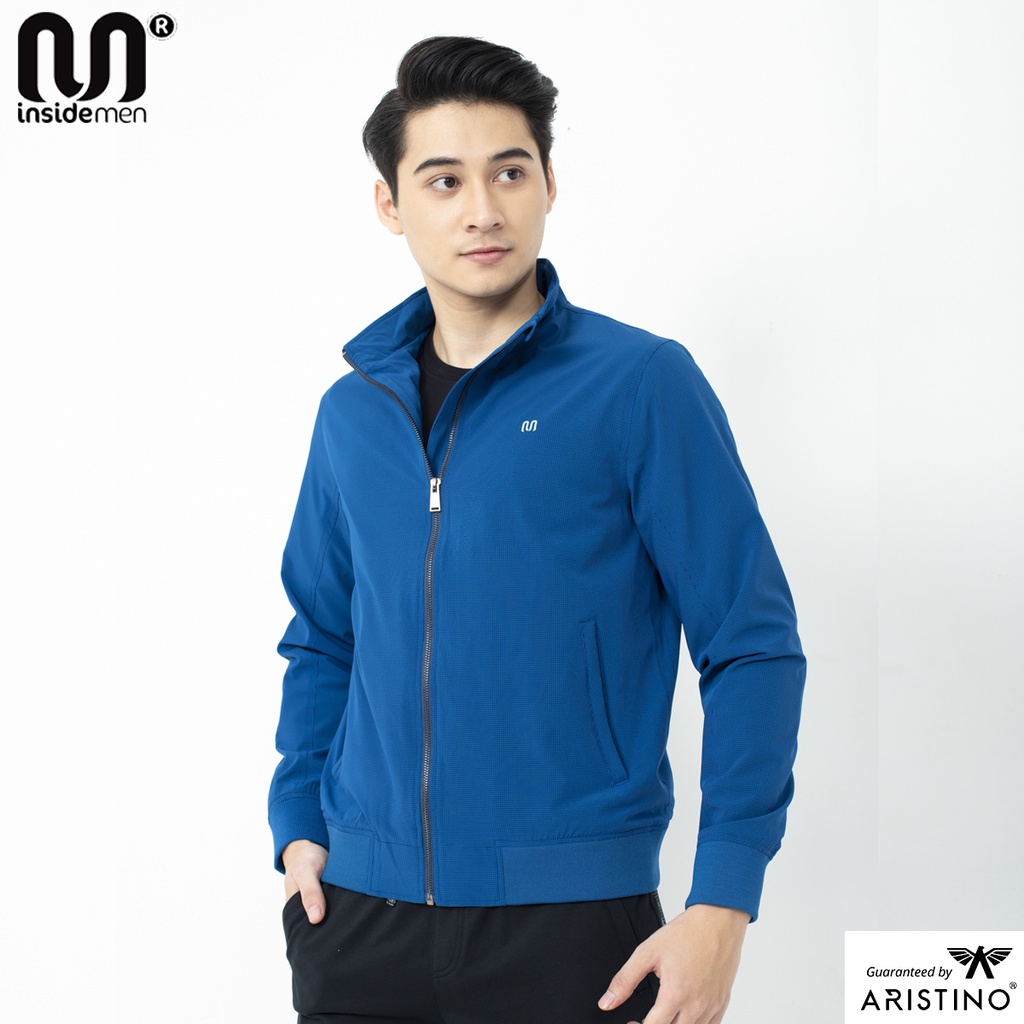 Áo khoác gió nam INSIDEMEN cao cấp 2 lớp chống nước không nhăn xù siêu ấm IJK016W1