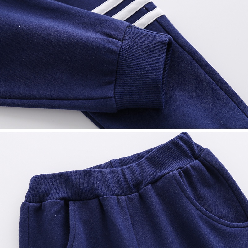 [THOMAS KIDS] Set Đồ Thể Thao 2 Món Gồm Áo Hoodie Cotton Màu Sắc Trơn Và Quần Dài Cho Bé Trai 2-7 Tuổi