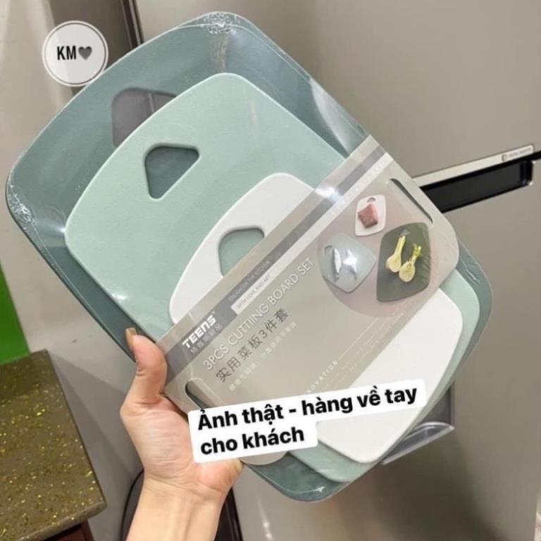 Sét 3 Thớt Kháng Khuẩn Nhựa Lúa Mạch Nhiều Màu Hàng Loại 1 Cao Cấp Chống Trơn Trượt Nấm Mốc