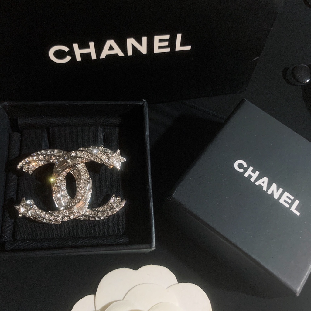 Ghim Cài Áo Mạ Bạc 925 Hình Ngôi Sao Đính Đá Thời Trang