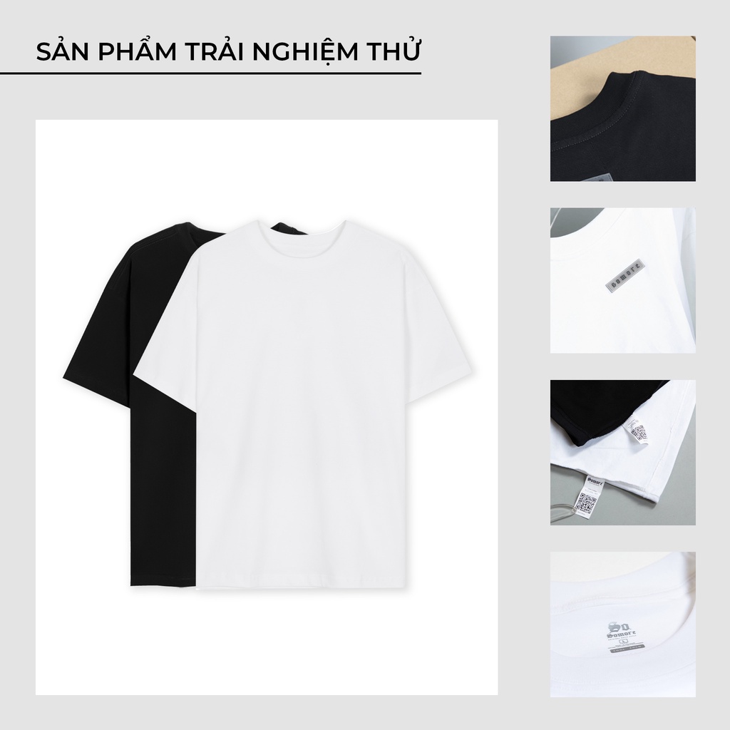 Áo thun trơn Somore trắng đen cotton 100% dày dặn đứng form