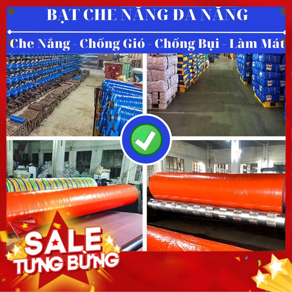 Bạt Che Nắng Mưa Nam Việt  - Kích Thước 2x4 - Màu Xanh Cam - May Viền Đóng Khoen Sẵn - Chống Thấm Nước