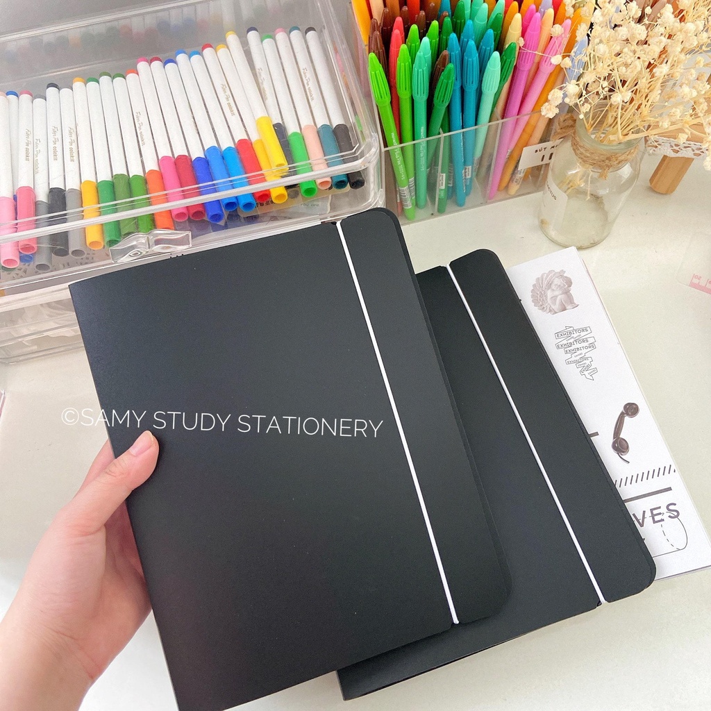 BÌA SỔ CÒNG SIZE A5/B5/A4 CỨNG TRONG SUỐT/ĐEN CÓ THỂ THÊM GIẤY KLONG