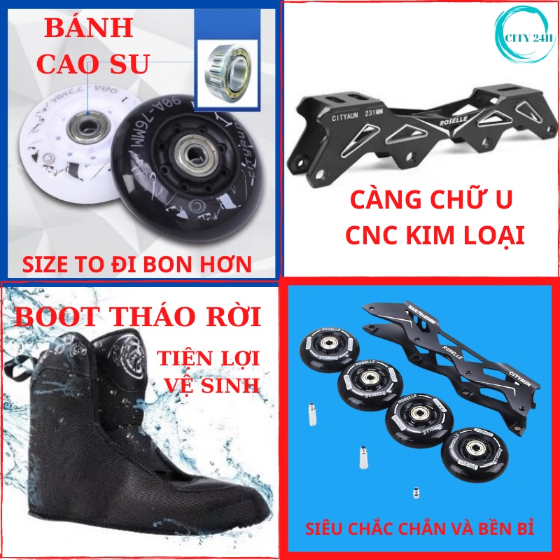 Giày Trượt Patin Cao Cấp Chuyên Nghiệp Dành Cho Thiếu Niên Người Lớn