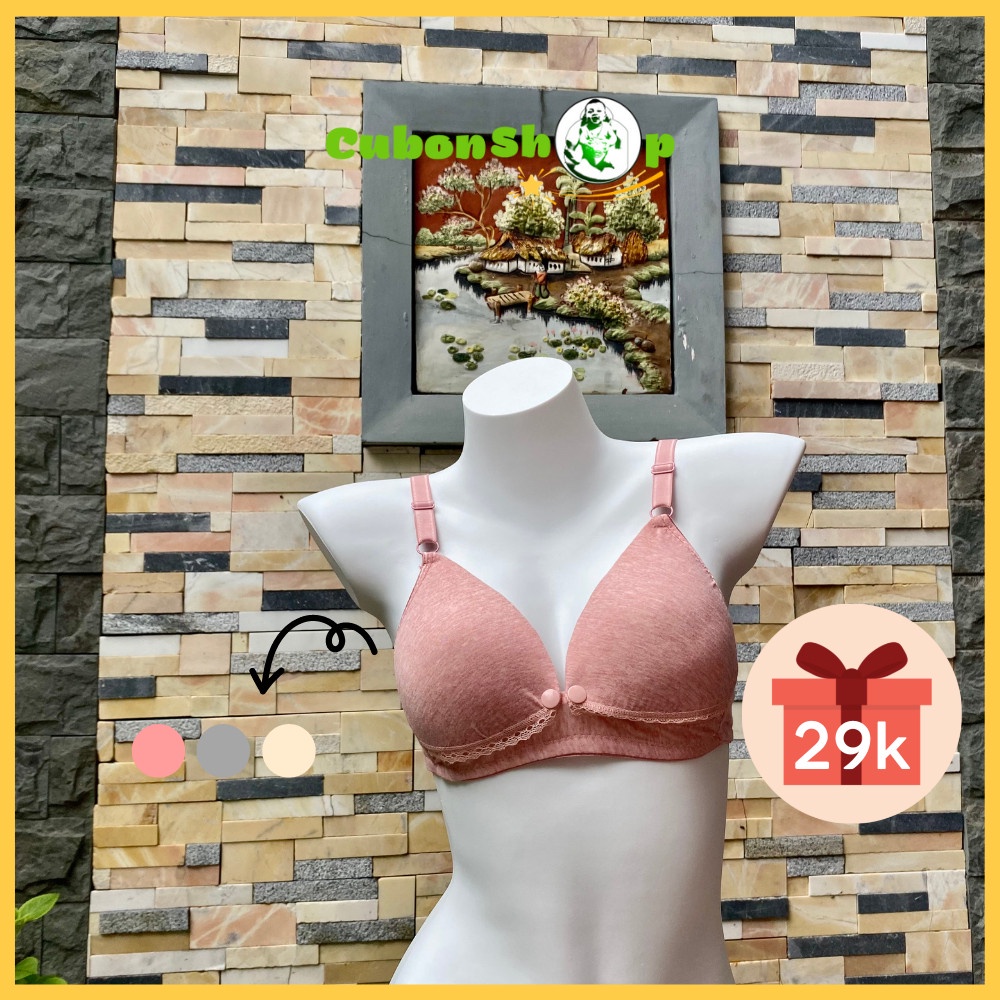 Áo ngực bà bầu, Áo lót cho con bú và sau sinh chống chảy xệ, Áo bra nâng ngực cotton mềm mịn không gọng CubonShop 2092