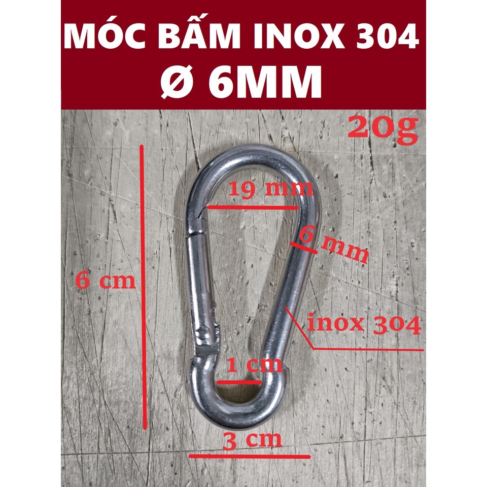 Móc xích bấm inox 304 [ Ø 6mm ]