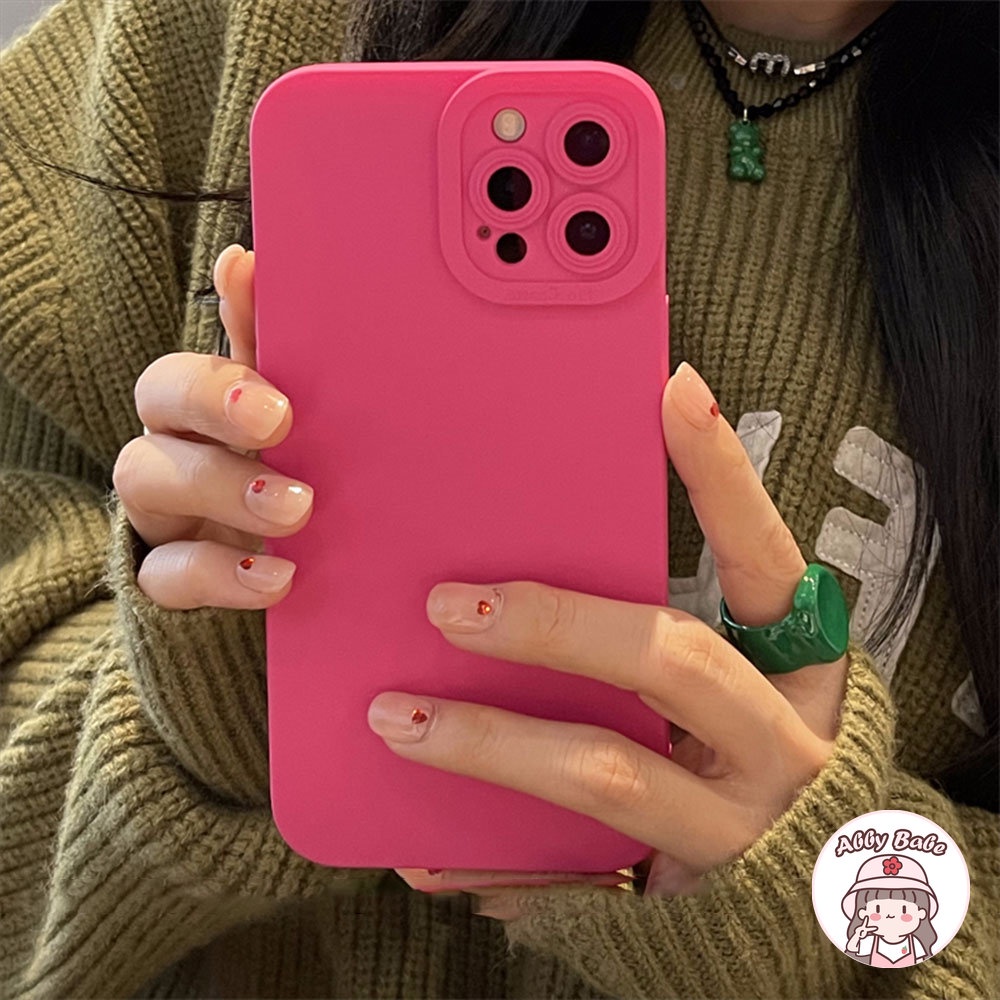 Ốp Điện Thoại TPU Mềm Mỏng Chống Mồ Hôi Màu Hồng Cho Iphone 14 Pro Max 11 7Plus 13 12 11 Pro Max X XS 12 13 XR