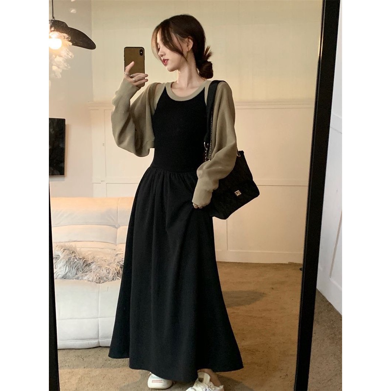 Set Cardigan Thun Kèm Váy Và Áo Phong Cách Hàn Quốc Set Cardigan Dài Tay Kèm Áo Váy 2 Dây 2022