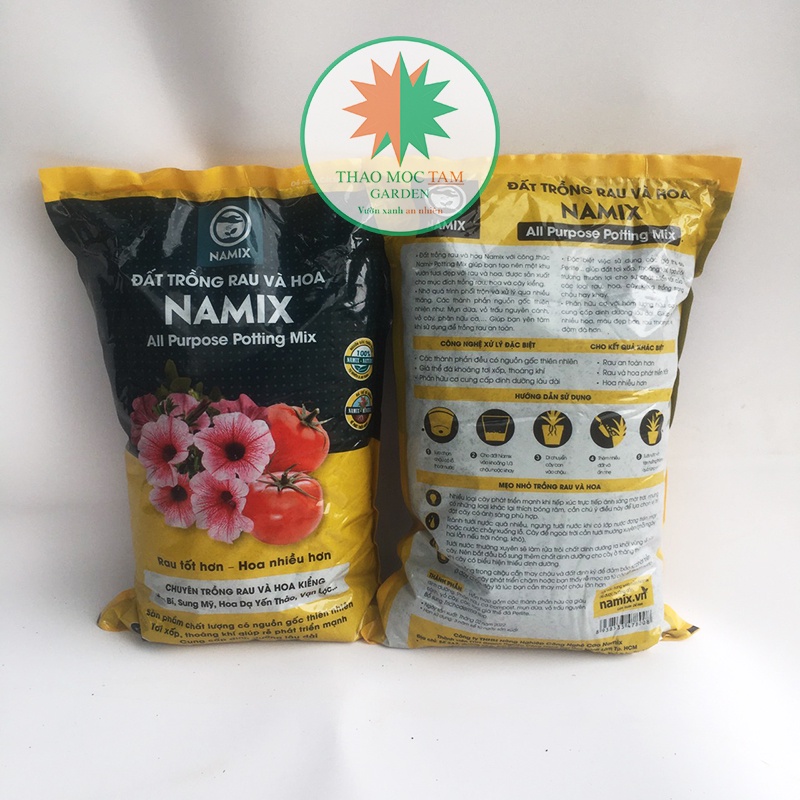Đất trồng rau và hoa Namix (All Purpose Potting Mix) - Đất sạch trồng chậu, trồng nhiều loại rau và cây hoa