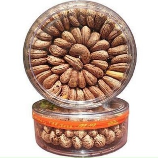 Hạt điều Bình Phước rang muối nguyên hạt còn vỏ lụa hộp 500gr