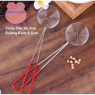 Vợt Múc Topping Trân Châu, Vợt Múc Lẩu Inox Cán Đỏ Siêu Bền, Siêu Tiện Lợi