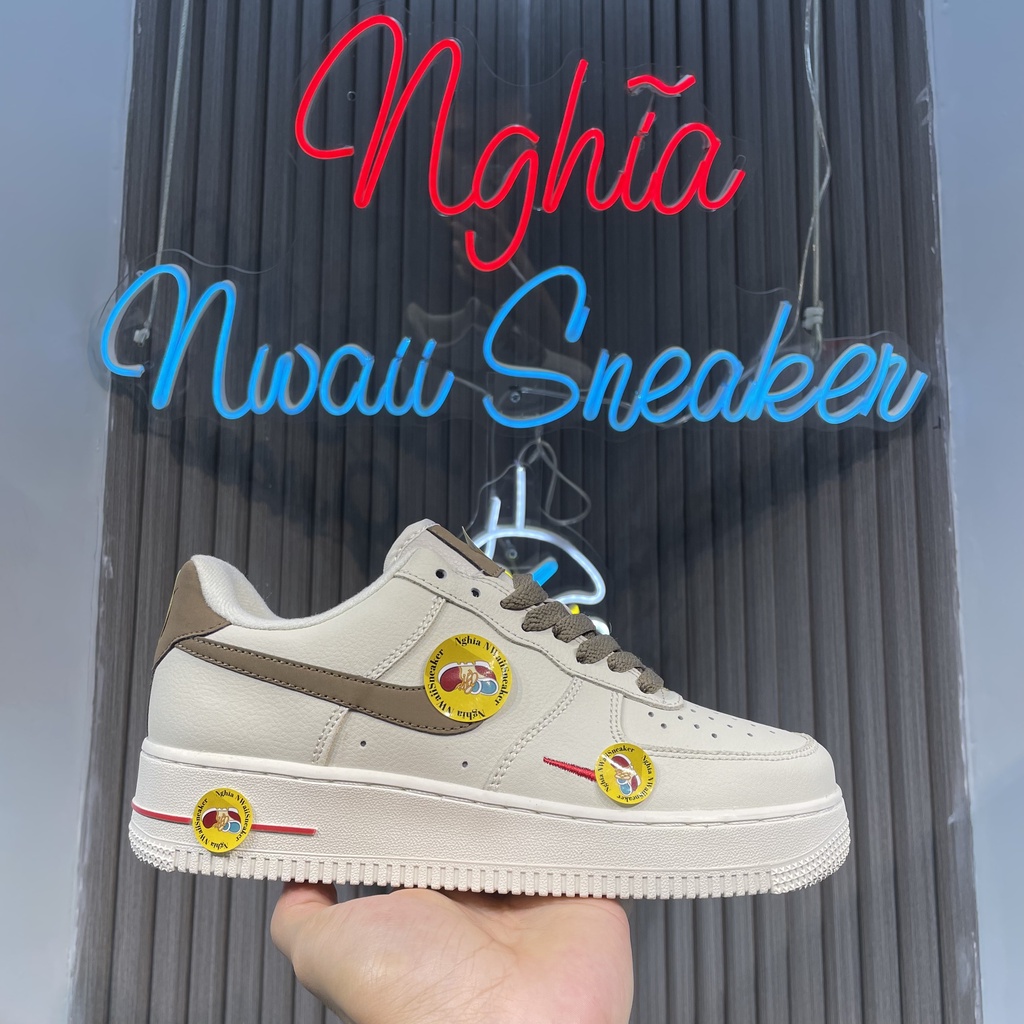 Giày thể thao Nam Nữ Sneaker AF Vệt Nâu