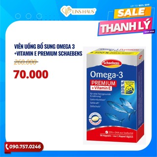 Viên bổ sung Omega 3 và Vitamin E Premium Schaebens hộp 90v - hàng Đức