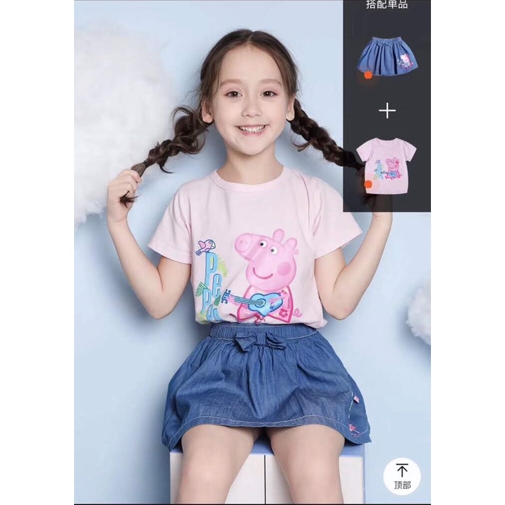 SET áo thun hoa nhí kèm chân váy thô dành cho bé gái