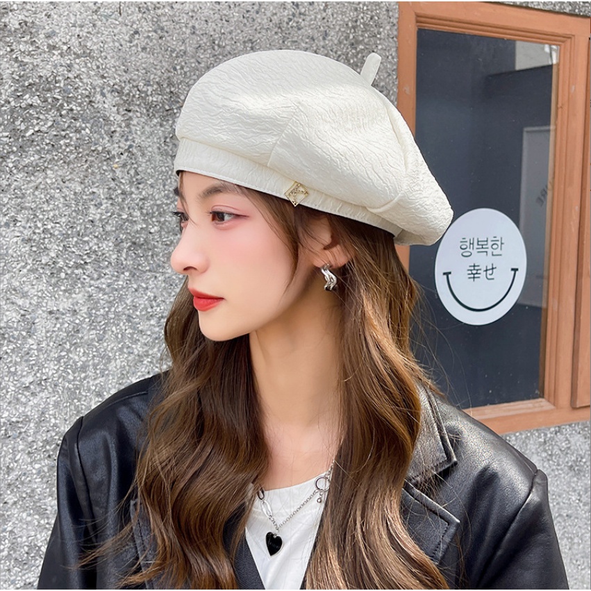 Mộc® Mũ nồi beret vải nhún thời trang phong cách Hàn Quốc mới