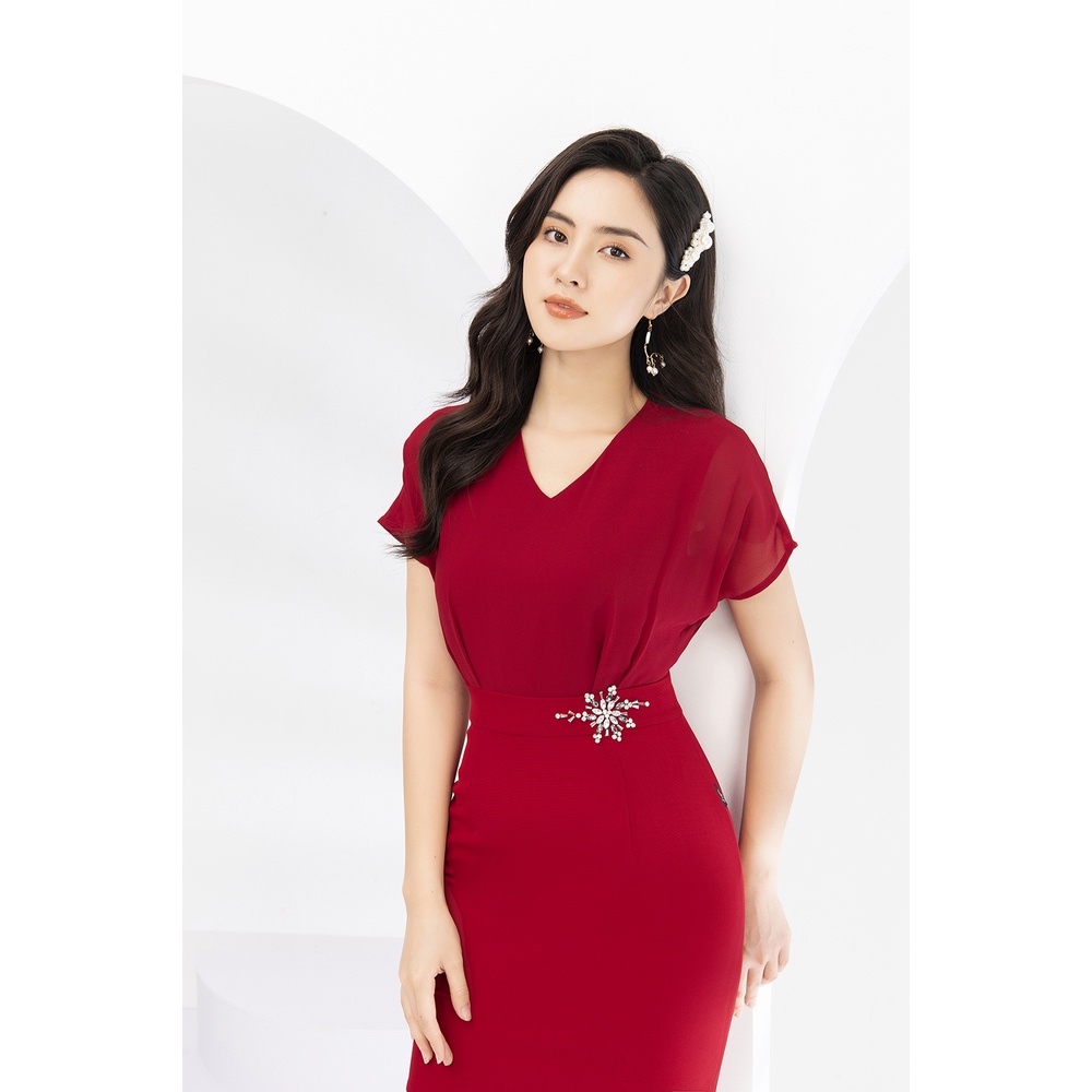 Váy Công Sở Nữ LUPERI Dáng Bút Chì Phối Voan Ôm Body Mềm Mại Phù Hợp Đi Làm Đi Chơi LFV3168