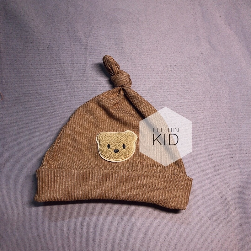 Mũ củ tỏi thêu gấu siêu mềm phong cách Hàn Quốc cho bé