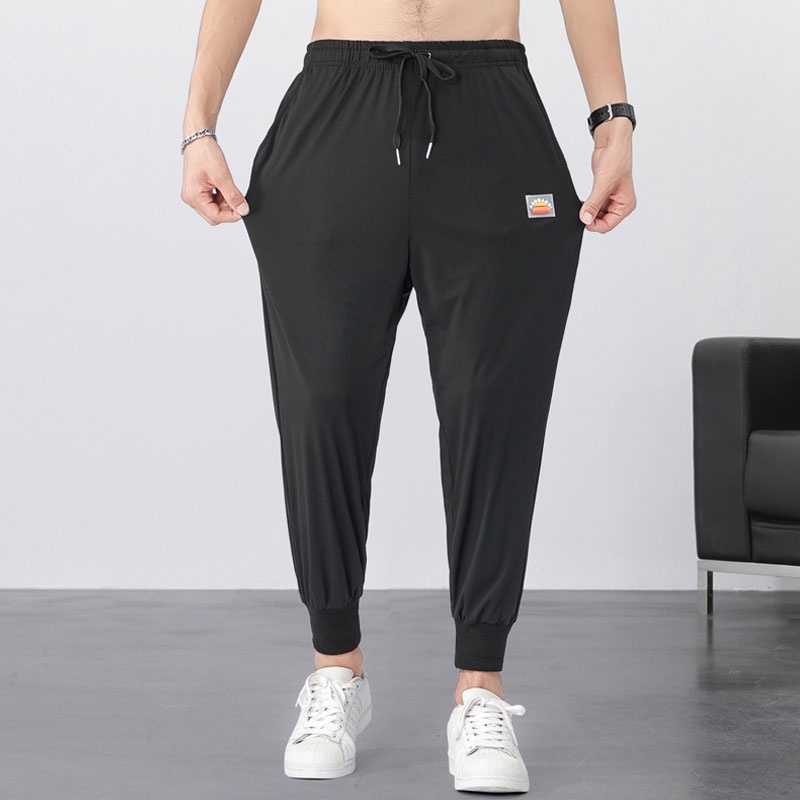 Quần Dài Thể Thao Bằng Lụa Mát Mỏng Thoáng Khí Khô Nhanh Thời Trang Mùa Hè Mới Cho Nam