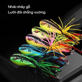 Mồi câu lure Nhái nhảy thái lan dài 5cm giá rẻ Docaulure25 Nhái lắc câu lure có đuôi và trang bị lưỡi đôi chống vướng