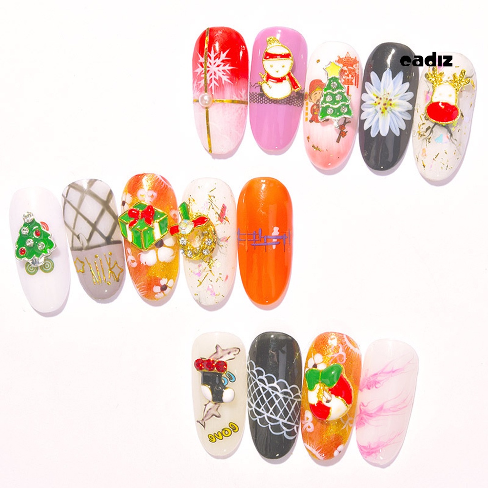 Set 10 Phụ Kiện Trang Trí Móng Tay Nghệ Thuật Chủ Đề Giáng Sinh