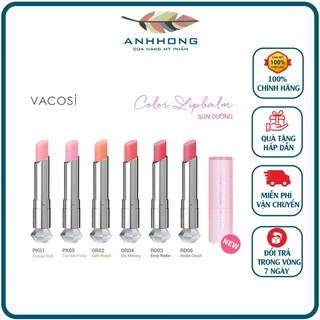 Son Dưỡng Có Màu Vacosi Color Lip Balm 3g Giúp Môi Mềm Mịn, Căng Mọng