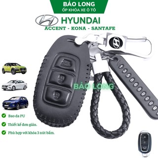 (Xả kho) Bao da 3 nút, 4 nút Accent - Kona - Santafe - Elantra 2023
