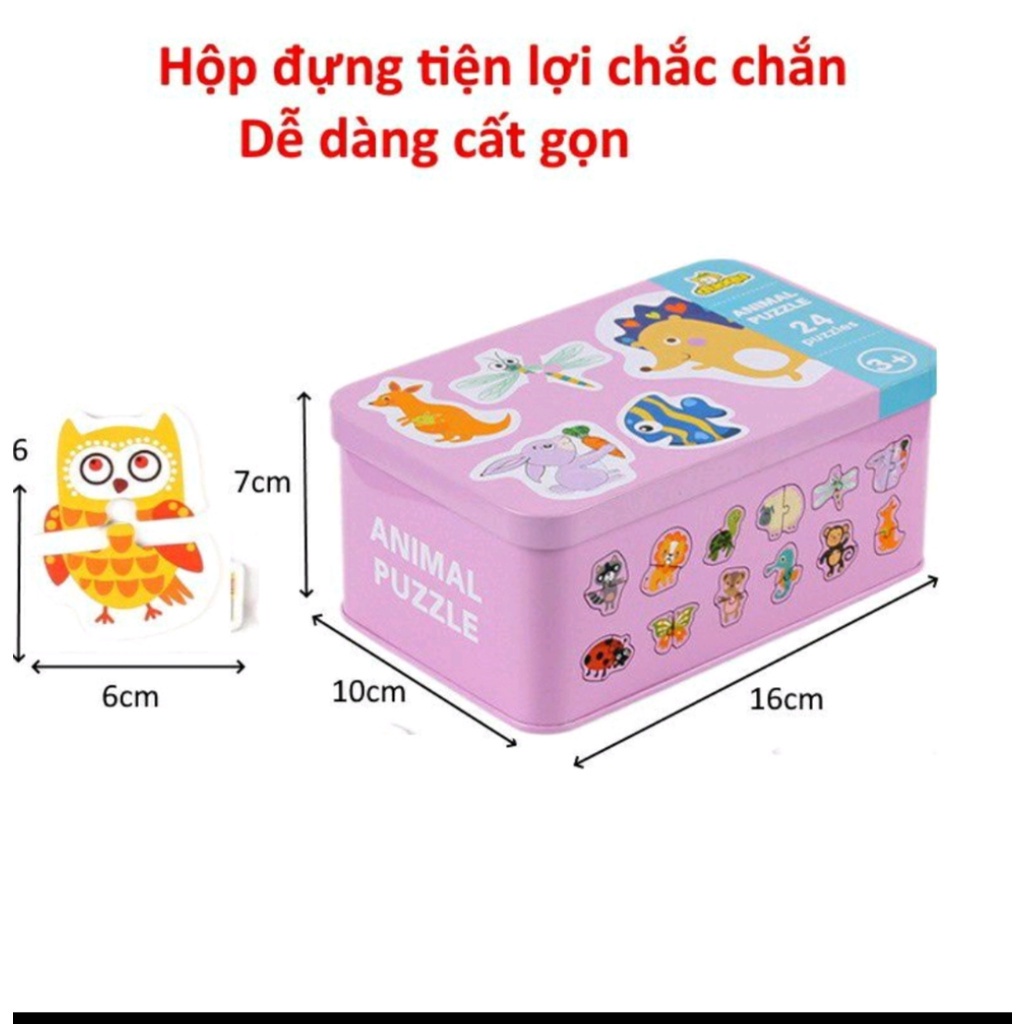 Tranh Ghép 2 Mảnh Gỗ Puzzle Cao Cấp 24-26 Hình Dành Cho Bé Từ 2 Tuổi Trở Lên