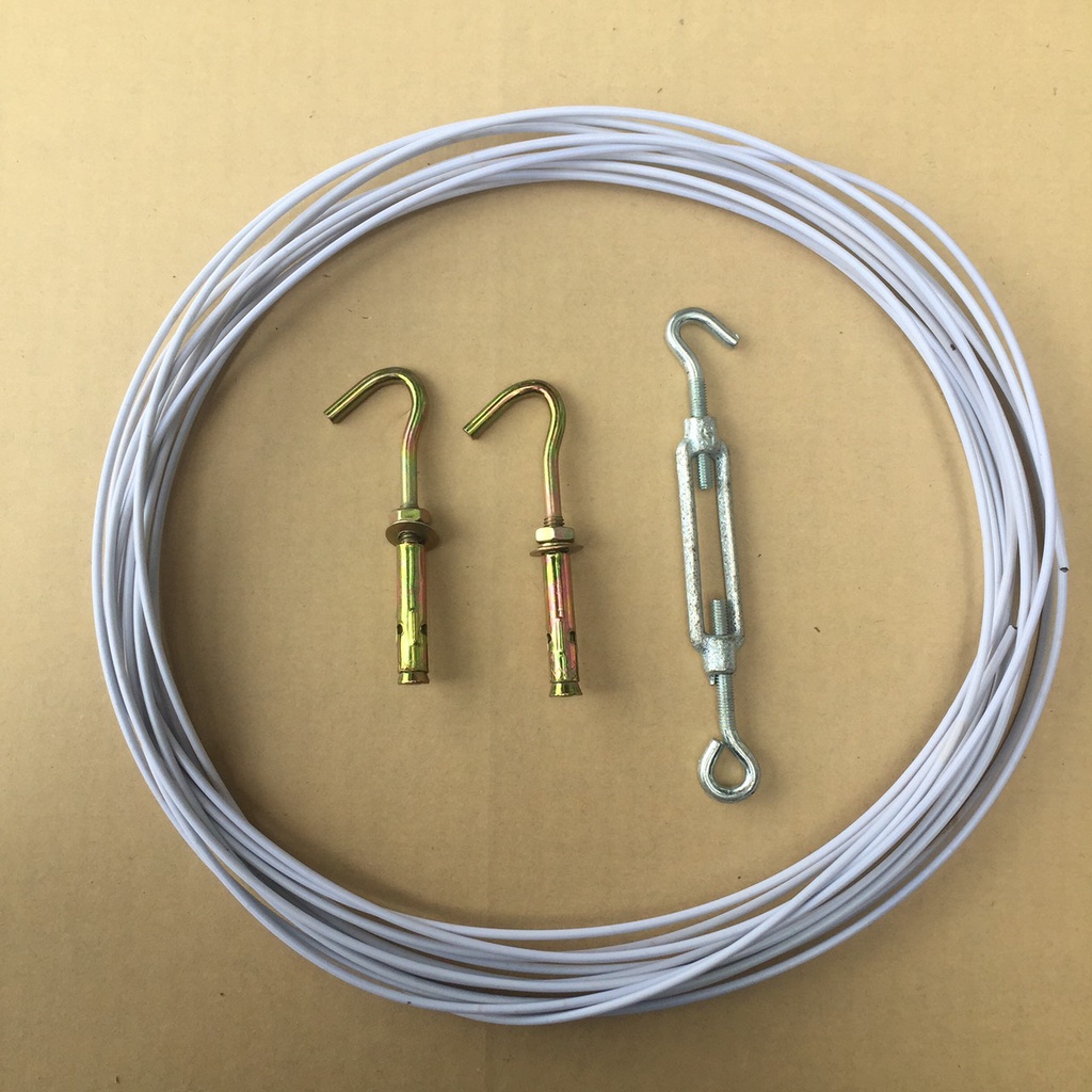 Combo dây phơi kẽm bọc nhựa 2,2mm- 3,2mm  3 màu xanh- trắng- ghi