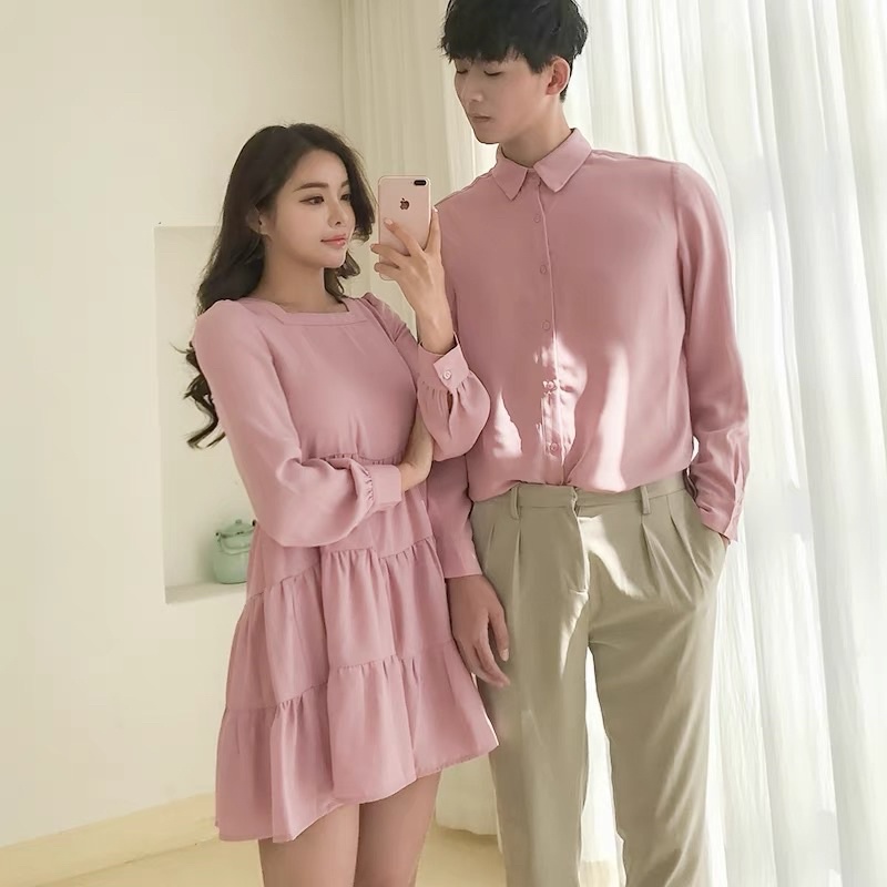 (NHIỀU MẪU) Set đồ đôi, đồ cặp tình nhân VÁY và ÁO SƠ MI có ảnh thật. (Giá gồm áo và váy)