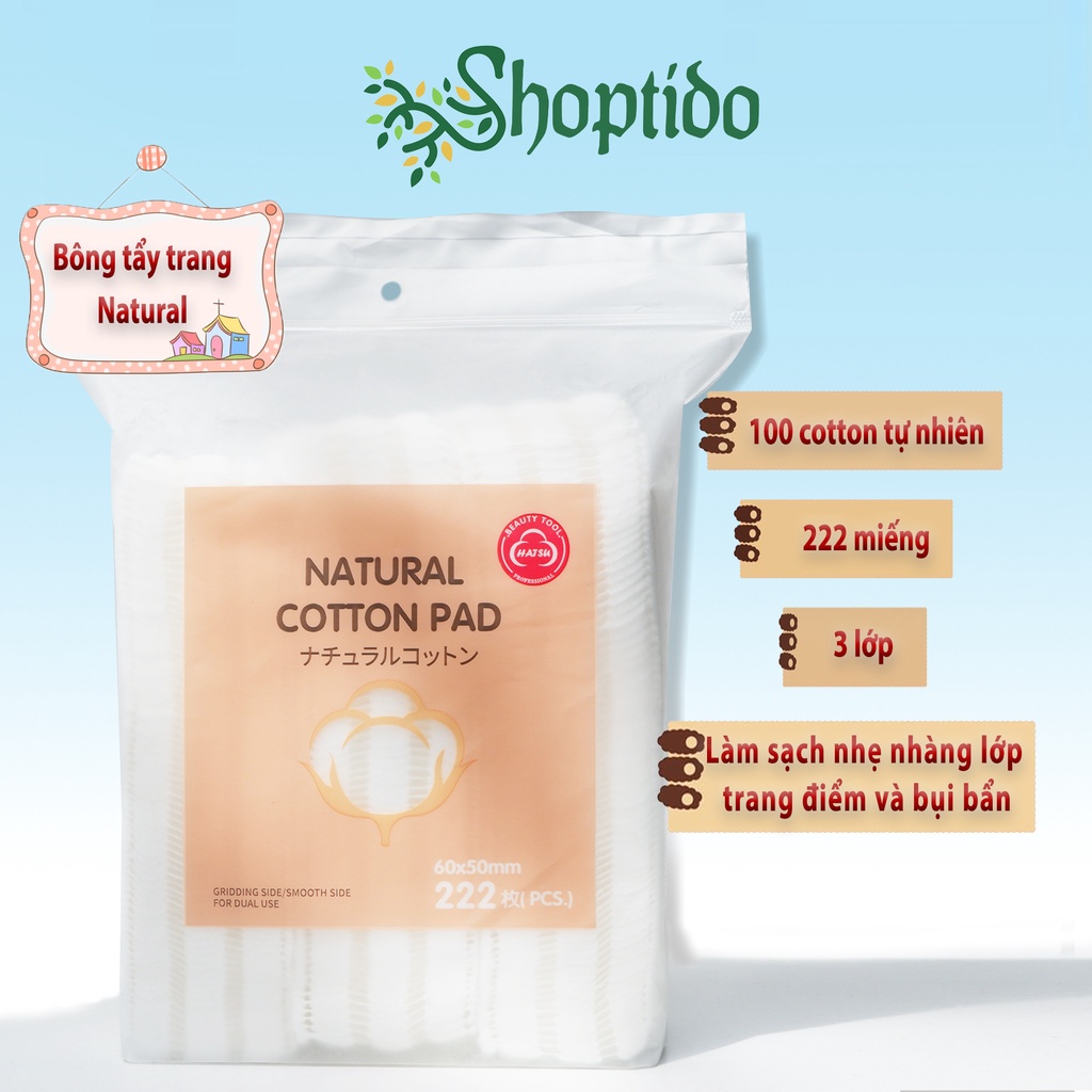 Bông tẩy trang 222 miếng cotton pads LATUBO 3 lớp NPP Shoptido