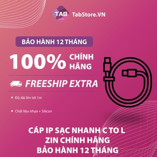 Cáp ip sạc nhanh c to l zin chính hãng - bảo hành 12 tháng