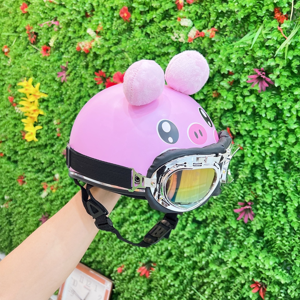 Mũ Bảo Hiểm Nửa Đầu 1/2 Pikachu Có Tai Siêu Hót - Hàng Cao Cấp