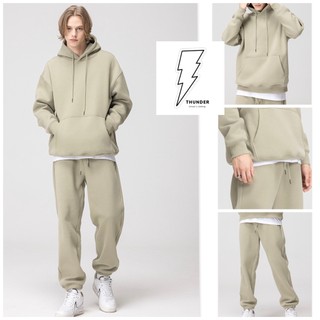 Set bộ nỉ unisex form rộng Set bộ bao gồm áo hoodie tay dài kèm quần jogger chất nỉ cực chất